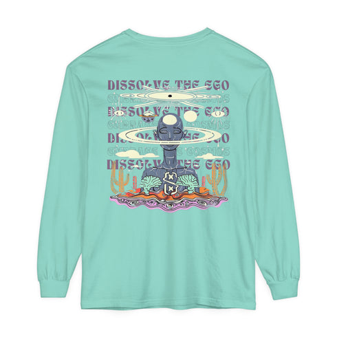 Dissolve The Ego (Back design) - Unisex Garment-dyed Long Sleeve T-Shirt